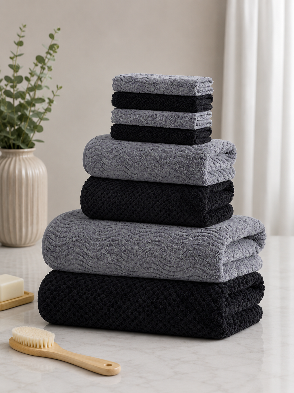 8-Piece Coral Fleece Mixed Towel Set