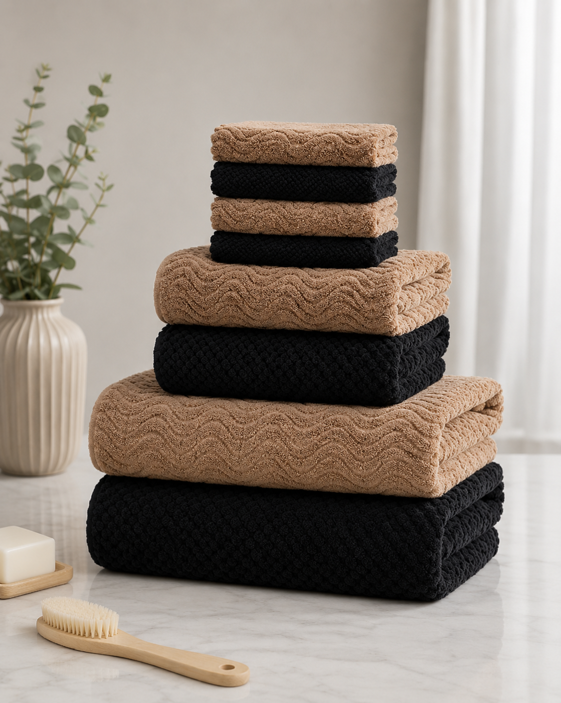 8-Piece Coral Fleece Mixed Towel Set