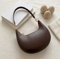 Coffee Brown Crescent Shoulder Bag