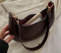 Coffee Brown Crescent Shoulder Bag