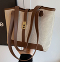 Contrast Lace‑Up Shoulder Bag
