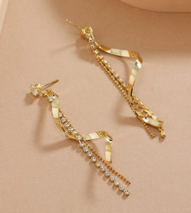 1 Pair Spiral Decor Pendant Earrings