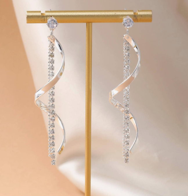 1 Pair Spiral Decor Pendant Earrings