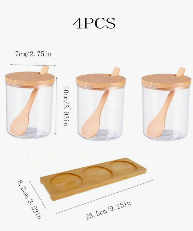 3pcs Moisture‑Proof Plastic Spice Jar Set