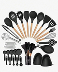 36pcs Silicone Kitchen Utensil Set with Wooden Handles