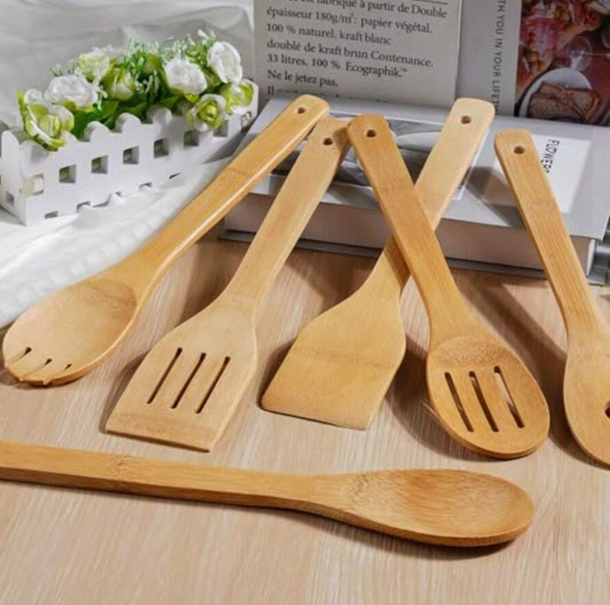 6pcs Premium Bamboo Cooking Utensil Set