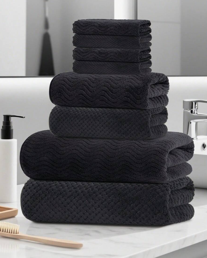 8-Piece Coral Fleece Mixed Towel Set