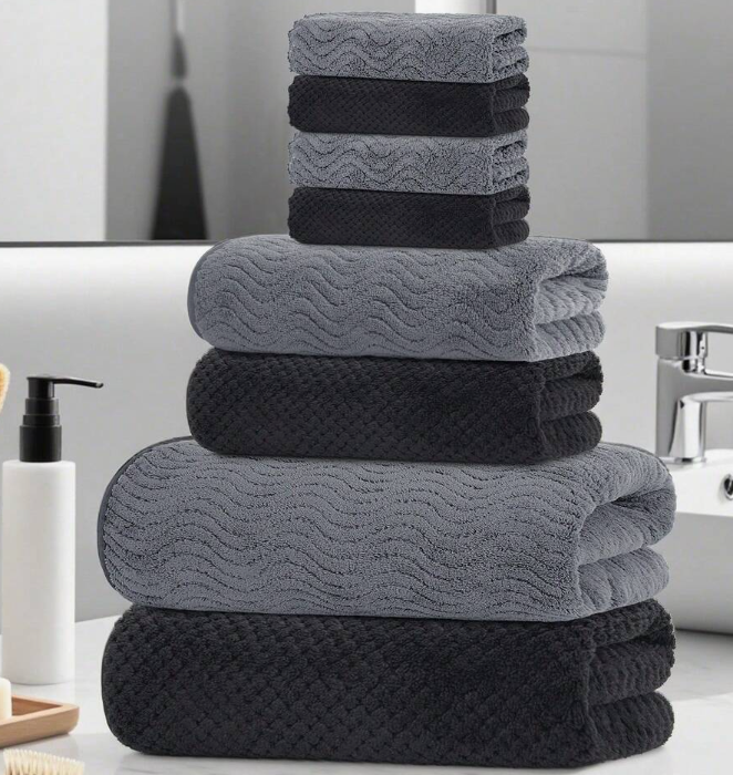 8-Piece Coral Fleece Mixed Towel Set