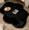 1pc Soft & Fluffy Black Shag Rug 80cm - 120cm
