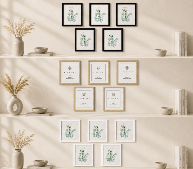 5Pcs/Set Wooden Photo Frames – Elegant Display for Every Memory