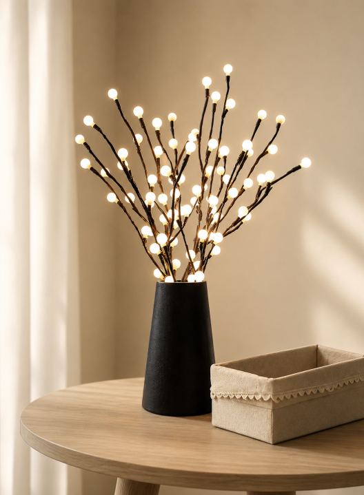 1pc 20LED Warm White Spherical Branch Light