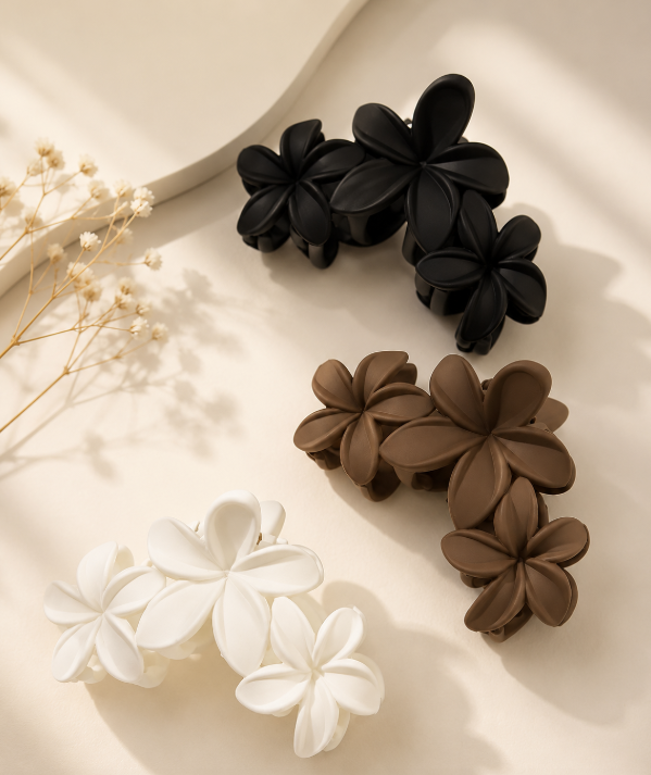 Medium Matte Flower Hair Claw Clip