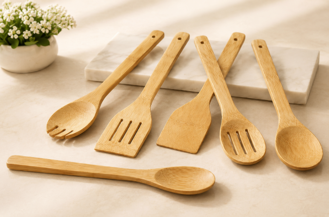 6pcs Premium Bamboo Cooking Utensil Set