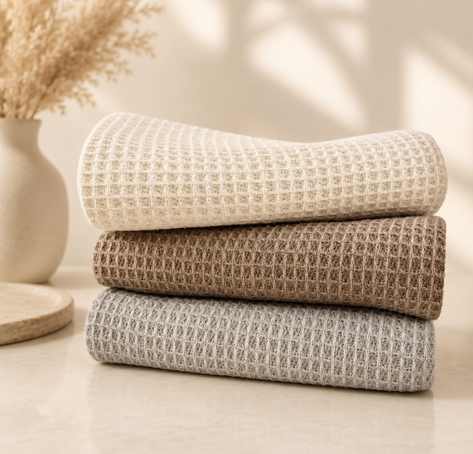 6-Piece Super Absorbent Waffle Weave Kitchen Towels