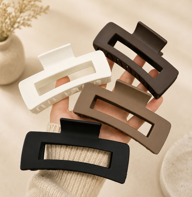 Women’s Large Square Hair Clips – 4.33in/11cm