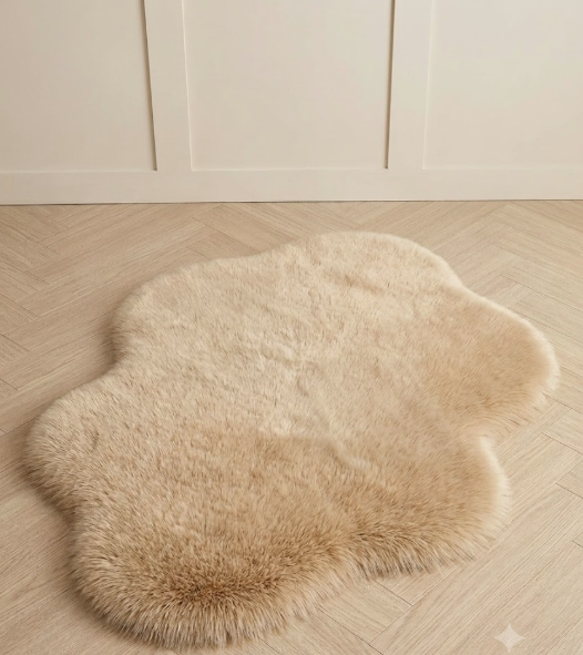 1pc Soft & Fluffy Black Shag Rug 80cm - 120cm