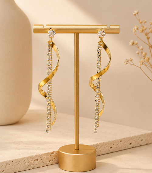 1 Pair Spiral Decor Pendant Earrings