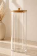 Bamboo Lid Transparent Plastic Storage Box