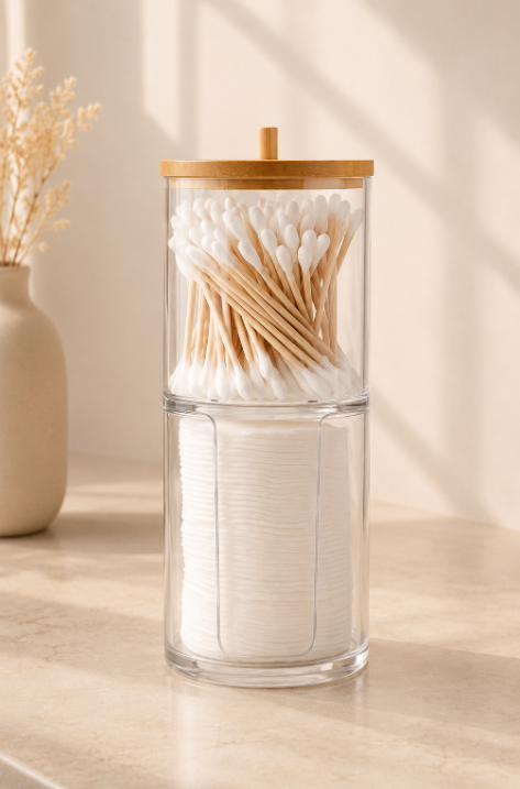 Bamboo Lid Transparent Plastic Storage Box