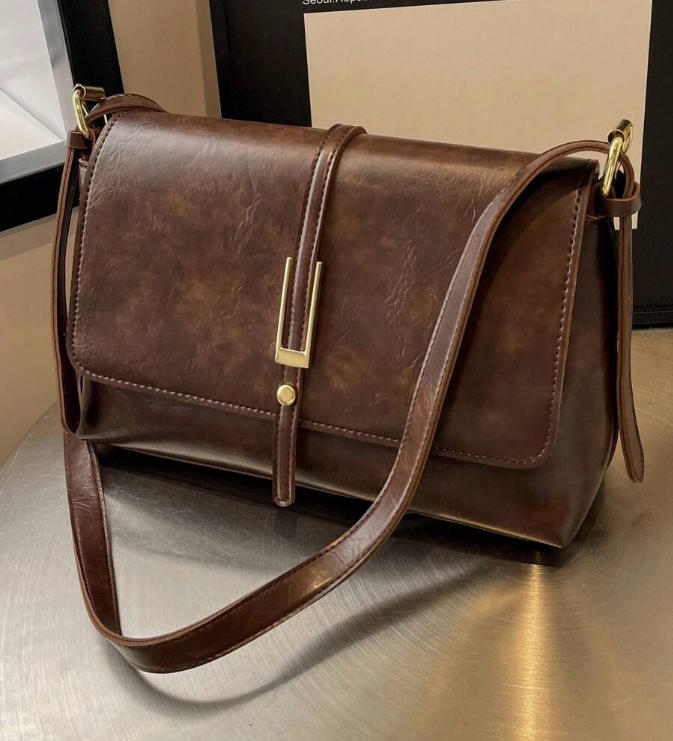 Leather Square Flap Bag