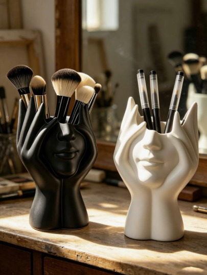 Handmade Human Body Art Makeup Brush Holder