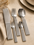30pcs Stainless Steel Flatware Set – Slender Waist Design