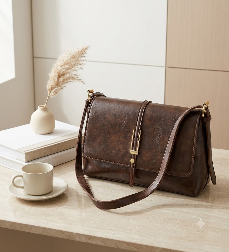 Leather Square Flap Bag